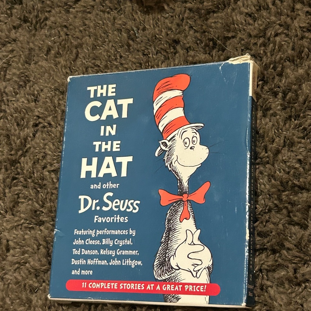 Dr. Seuss Blue and Red Whimsical Cat